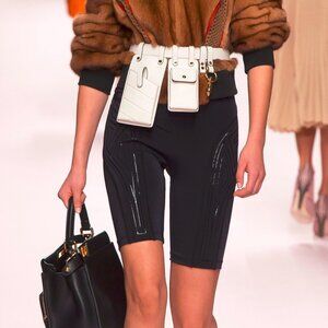 Fendi SS/19 Runway Padded Embellishment Bike Shorts